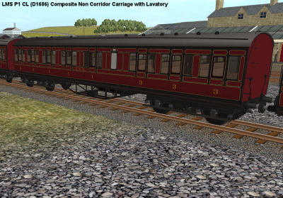 LMS P1 CL (D1686) Non Corridor Composite Carriage with Lavatory