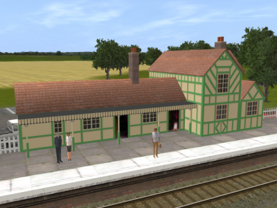 Station Building - green woodwork