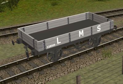 LMS 3 plank wagon in pre 1937 livery