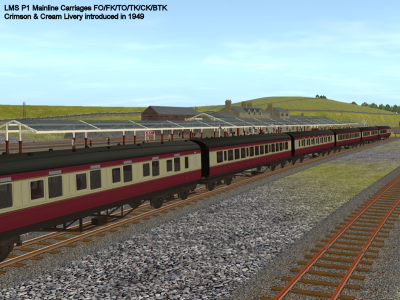 BR ex LMS P1 carriages - Crimson & Cream livery by kengreen
